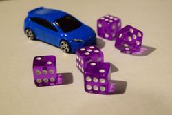 NEW Set of Purple Transparent 16mm Dice 5 Purple D6 RPG Bunco Home CASINO Games (Online Only)
