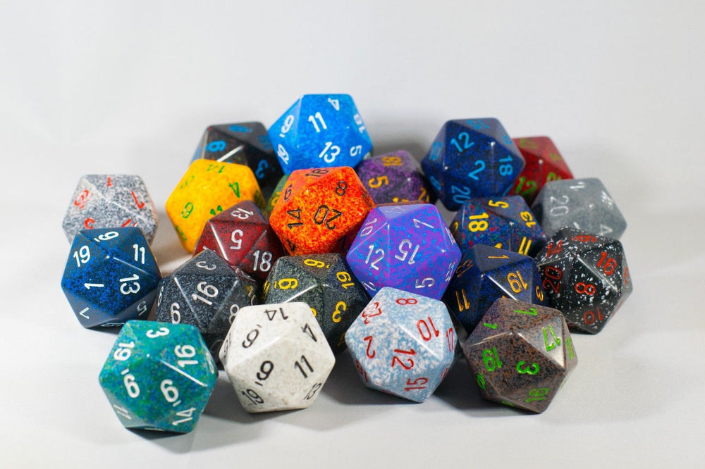 24x Speckled 34mm Chessex D20 Dice Complete Set with Case Large Size Collection (Online Only)