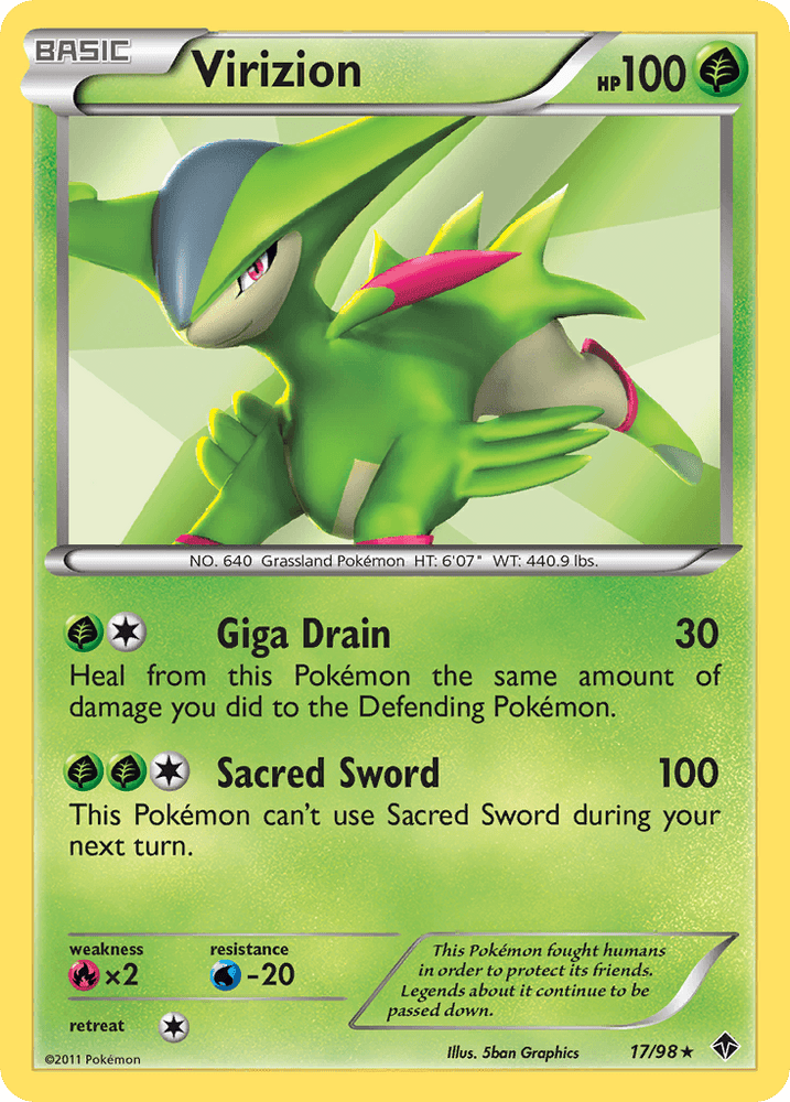 Virizion (17/98) [Black & White: Emerging Powers] (Online Only)