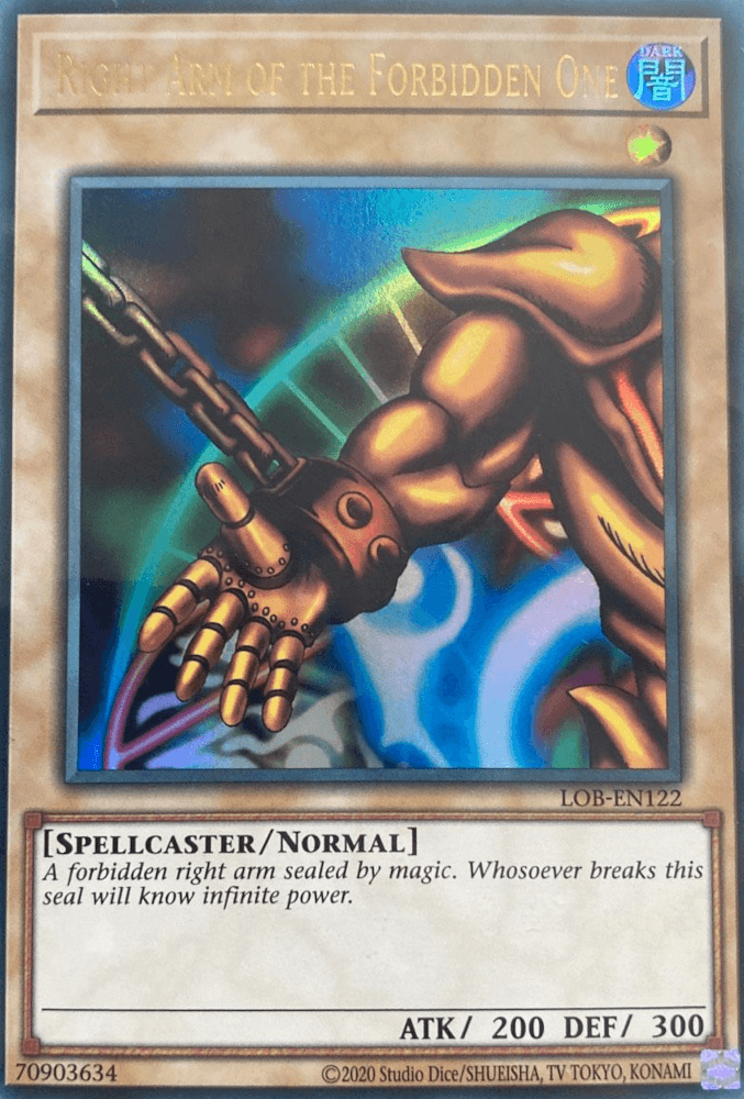 Right Arm of the Forbidden One (25th Anniversary) [LOB-EN122] Ultra Rare (ONLINE ORDER ONLY)