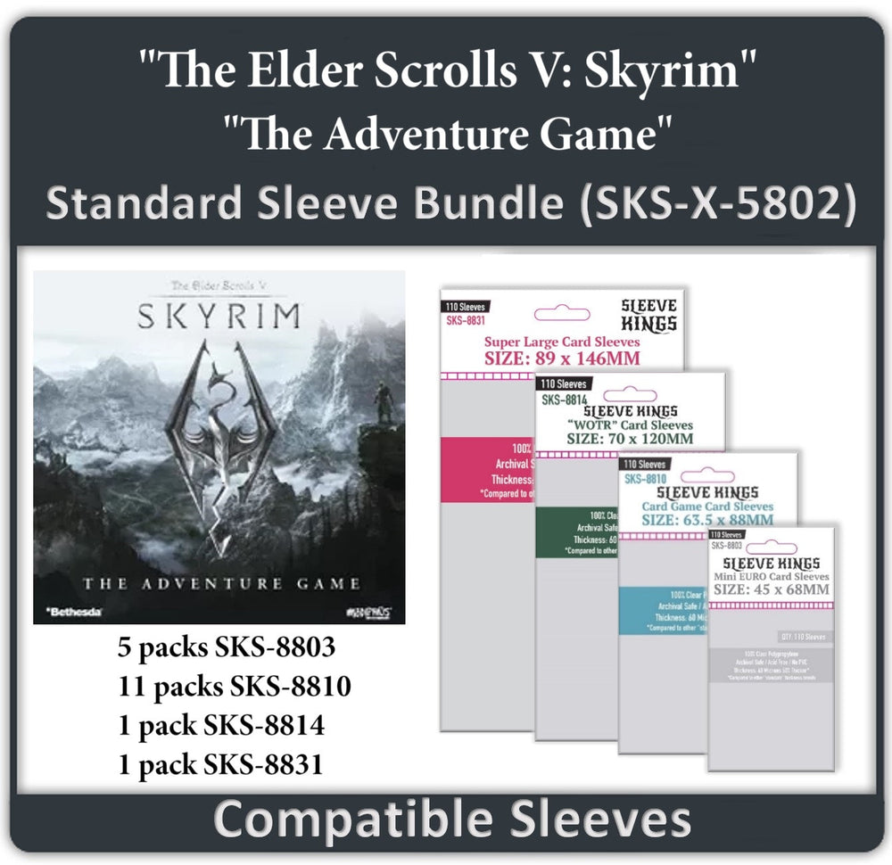 "The Elder Scrolls V: Skyrim – The Adventure Game" Compatible Card Sleeve Bundle (8803 x 5, 8810 x 11, 8814 x 1, 8831 x 1) (ONLINE ORDER ONLY)