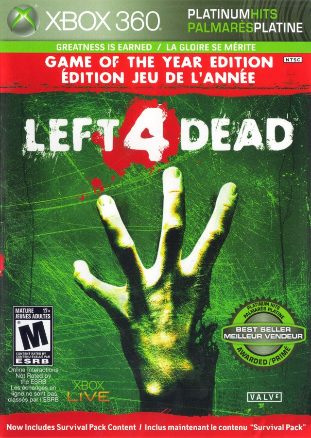 Left 4 Dead: Game Of The Year Edition (Platinum Hits) (Xbox 360) (ONLINE ORDER ONLY)