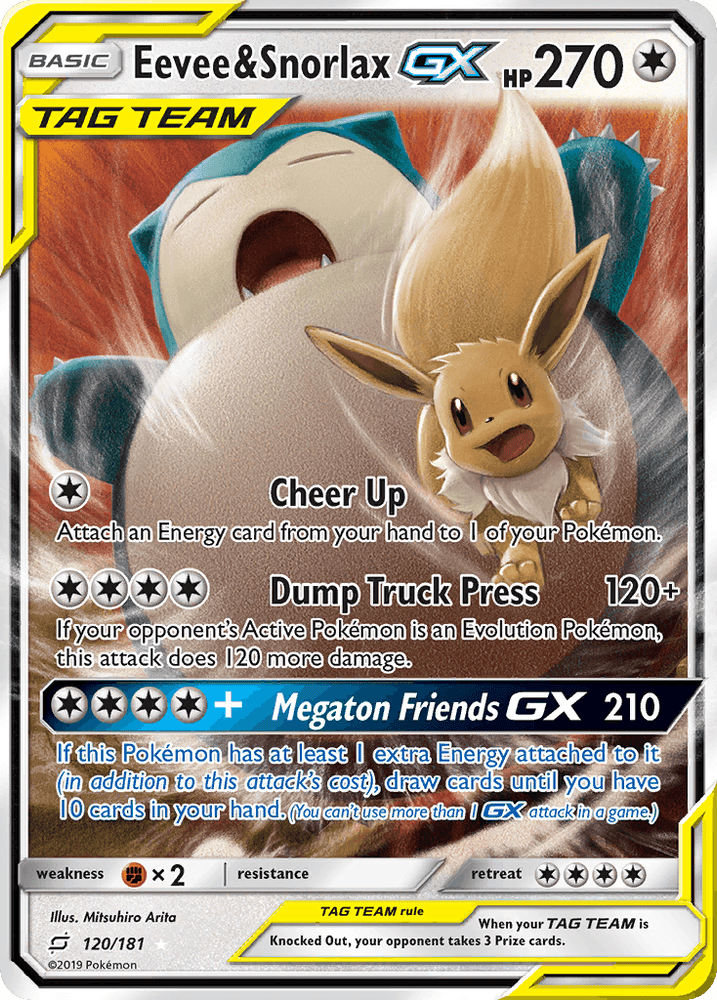 Eevee & Snorlax GX (120/181) [Sun & Moon: Team Up] (Online Only)