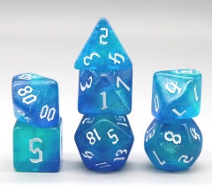 Remember Me Blue/Blue 7-Dice Set RPG DND (Online Only)