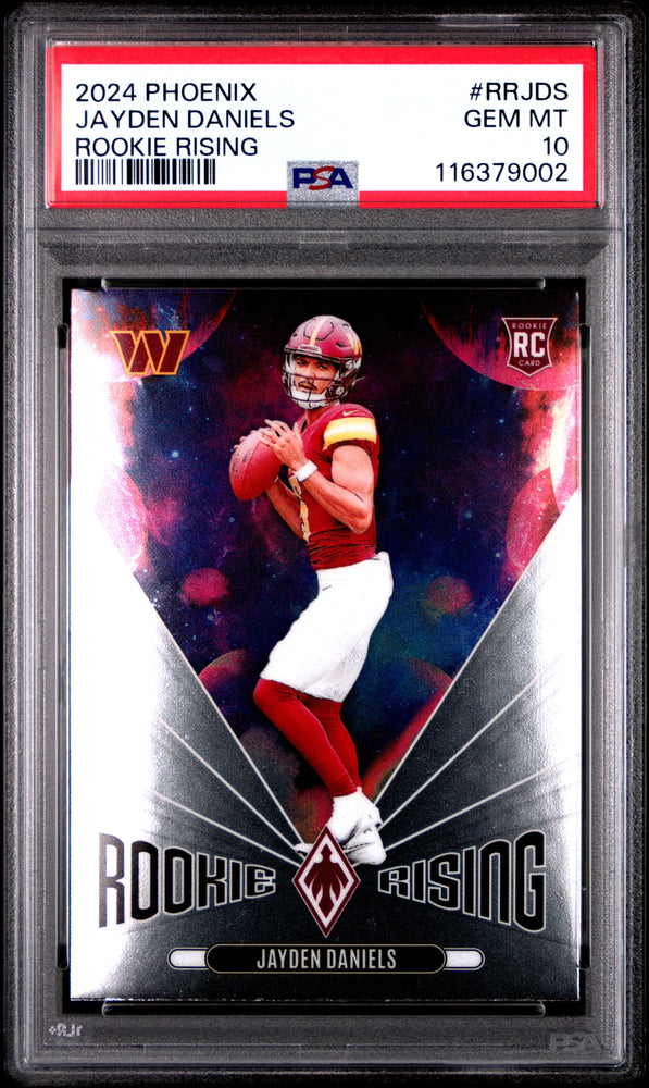 Graded 2024 Panini Phoenix Jayden Daniels #RRJDS Rookie Rising Rookie RC Football Card PSA 10 Gem Mint (ONLINE ORDER ONLY)
