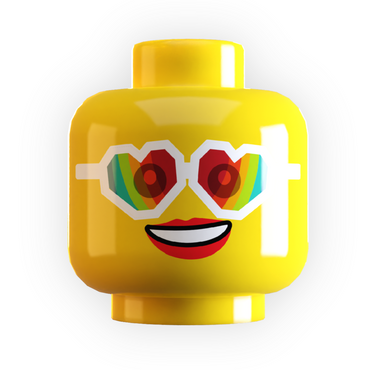 Heart Sunglasses Minifig Head made using LEGO part (Online Order Only)