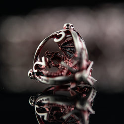 Draco Immortui Hollow Metal Dice Set - Red and Silver (ONLINE ORDER ONLY)