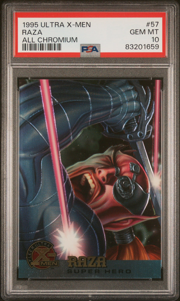 1995 ULTRA X-MEN ALL CHROMIUM RAZA ALL CHROMIUM #57 - PSA 10 (Online Order Only)