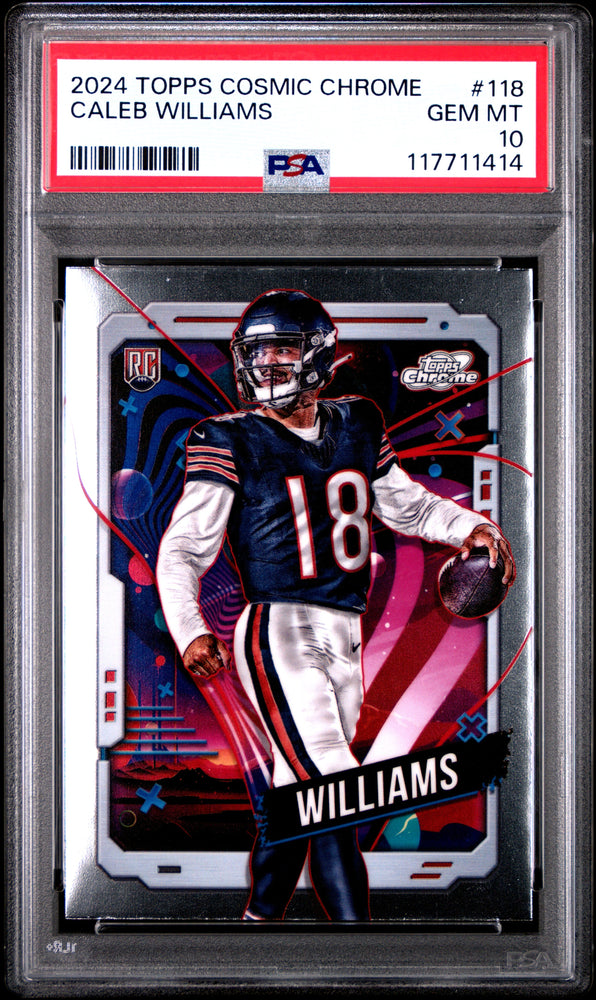 Graded 2024 Topps Cosmic Chrome Caleb Williams #118 Rookie RC Football Card PSA 10 Gem Mint (ONLINE ORDER ONLY)