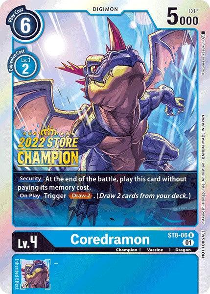 Coredramon [ST8-06] (2022 Store Champion) [Starter Deck: Ulforce Veedramon Promos] (ONLINE ORDER ONLY)