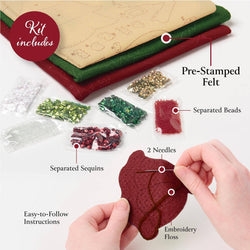 Bucilla Holiday Favorites Felt Ornament Kit – Set of 6 Classic Christmas Ornaments (ONLINE ORDER ONLY)