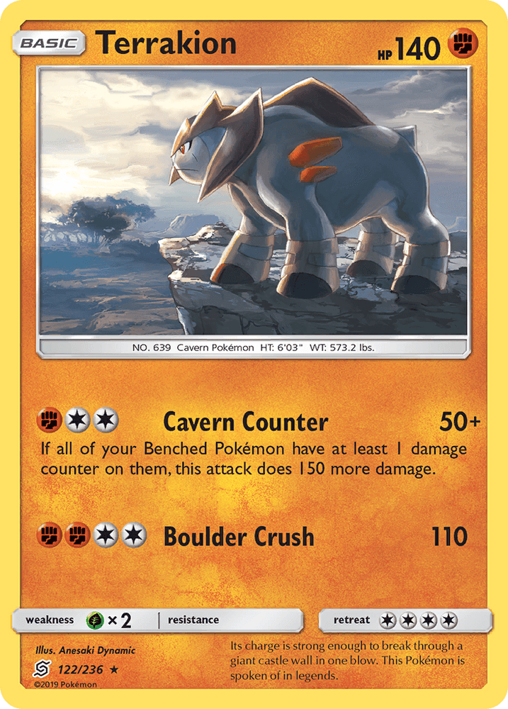 Terrakion (122/236) [Sun & Moon: Unified Minds] (Online Only)
