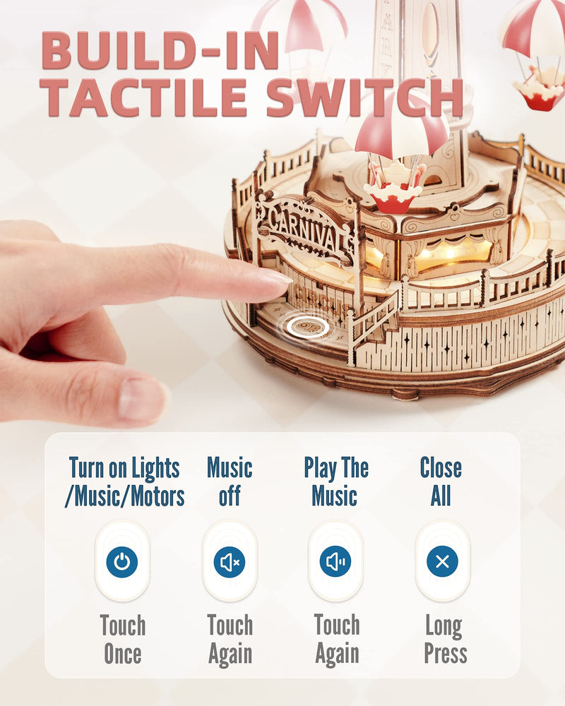 3D Wooden Parachute Tower Music Box Puzzle. (ONLINE ORDER ONLY)