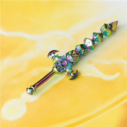 Dice Sword Rainbow 46mm x 9mm Trinket Novelty (Online Only)