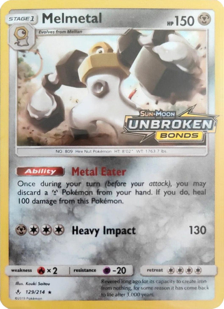 Melmetal (129/214) (Unbroken Bonds Stamped) [Sun & Moon: Unbroken Bonds] (Online Only)