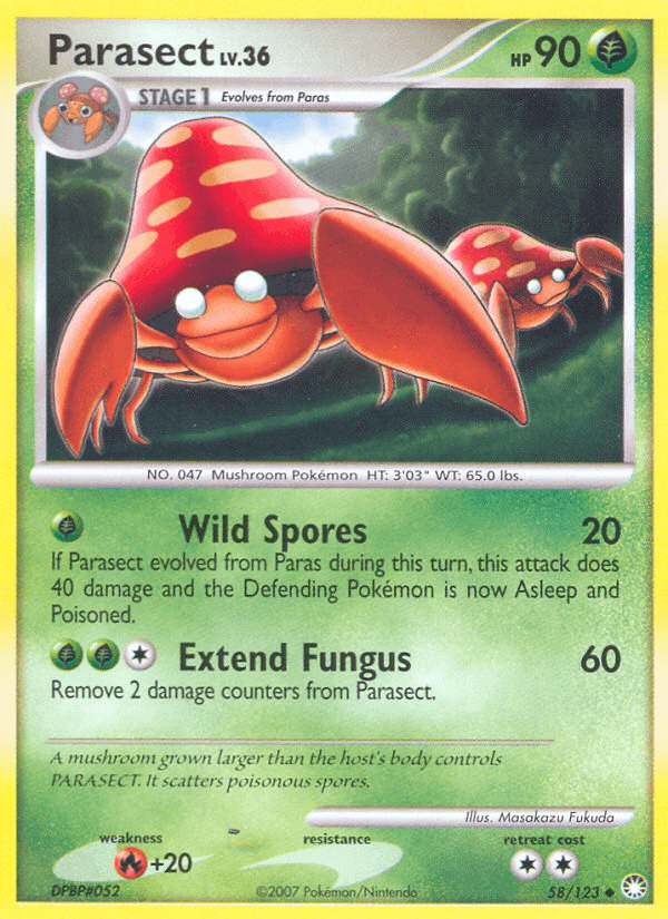 Parasect (58/123) [Diamond & Pearl: Mysterious Treasures] (Online Only)