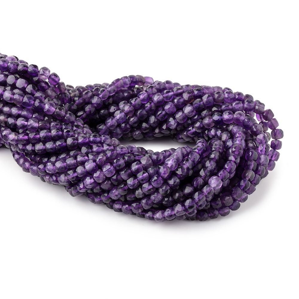 5mm Amethyst Micro Faceted Cube Beads 12 inch 70 pieces (ONLINE ORDER ONLY)