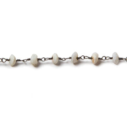 5mm Australian Opal plain rondelle Black Gold plated Chain by the foot 37 pcs (ONLINE ORDER ONLY)