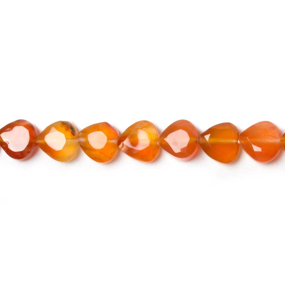 5mm Carnelian Straight Drilled Faceted Heart Beads 14.25 inch 70 pieces (ONLINE ORDER ONLY)