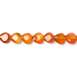 5mm Carnelian Straight Drilled Faceted Heart Beads 14.25 inch 70 pieces (ONLINE ORDER ONLY)