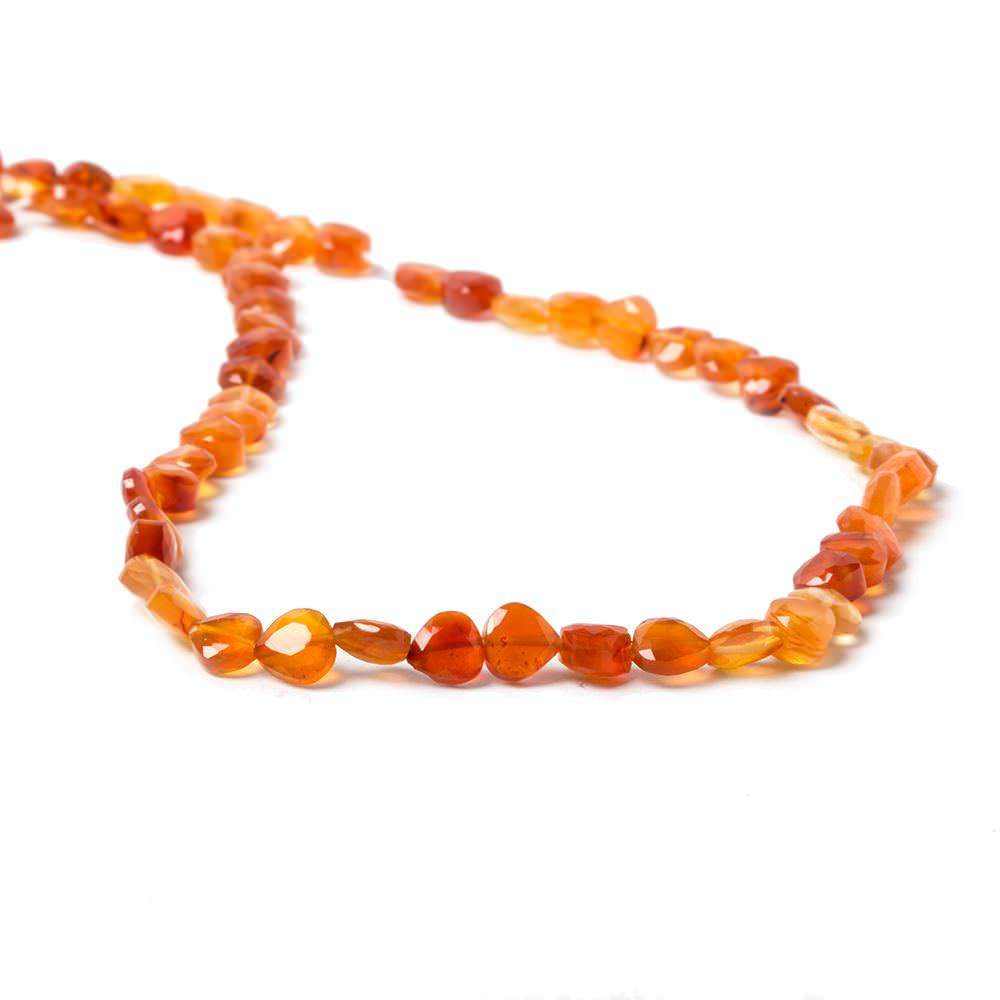5mm Carnelian Straight Drilled Faceted Heart Beads 14.25 inch 70 pieces (ONLINE ORDER ONLY)