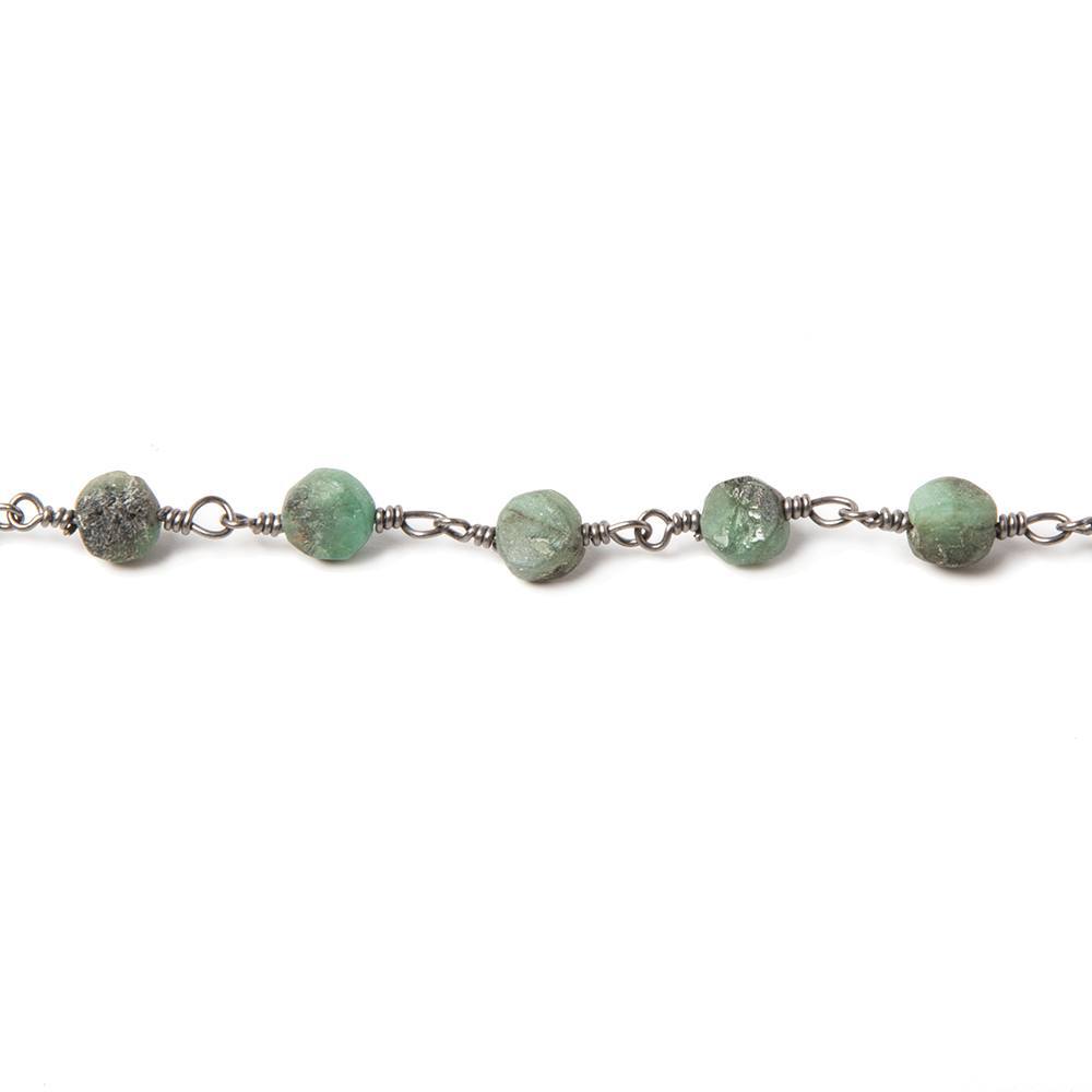5mm Frosted Emerald plain coin Black Gold Chain by the foot 27 pcs (ONLINE ORDER ONLY)