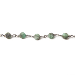 5mm Frosted Emerald plain coin Black Gold Chain by the foot 27 pcs (ONLINE ORDER ONLY)
