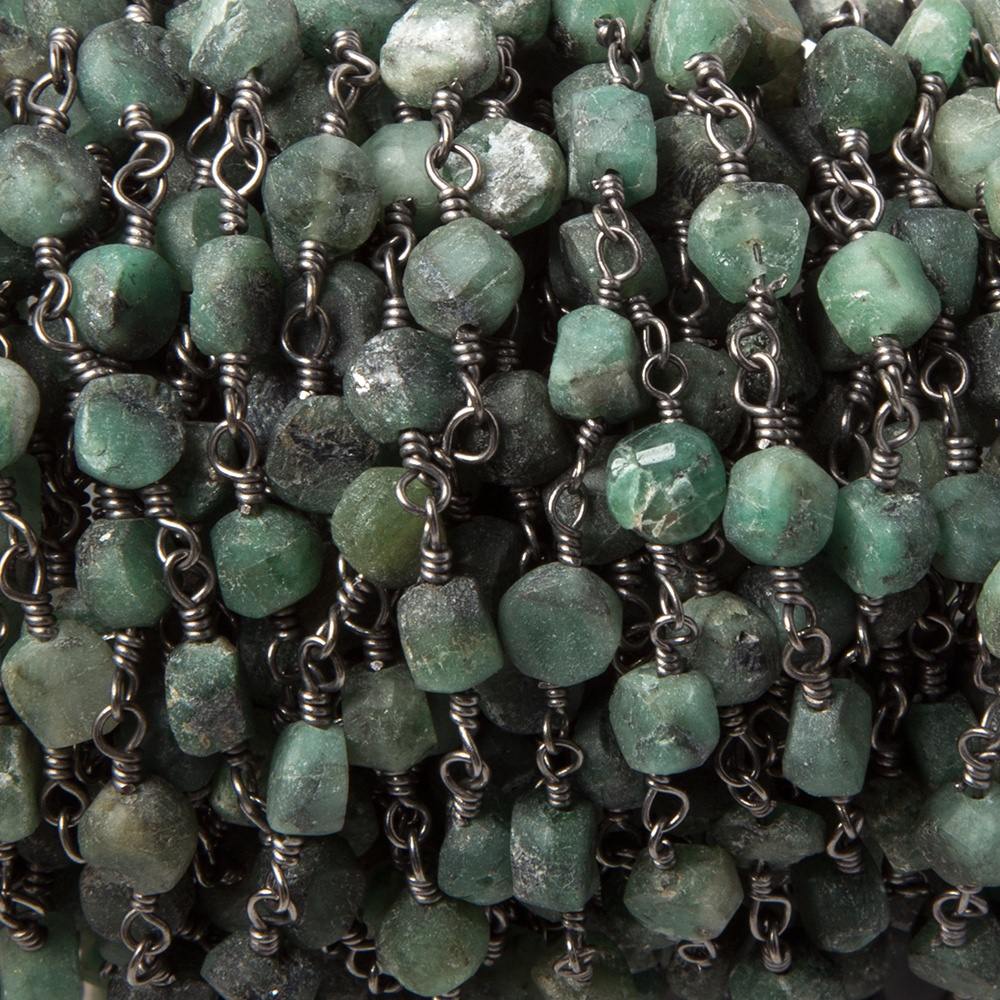 5mm Frosted Emerald plain coin Black Gold Chain by the foot 27 pcs (ONLINE ORDER ONLY)