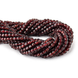 5mm Garnet Micro Faceted Cube Beads 12 inch 70 pieces (ONLINE ORDER ONLY)