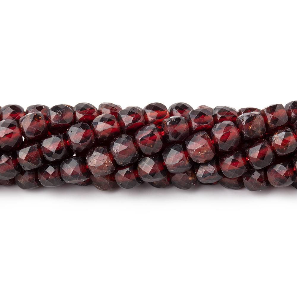 5mm Garnet Micro Faceted Cube Beads 12 inch 70 pieces (ONLINE ORDER ONLY)
