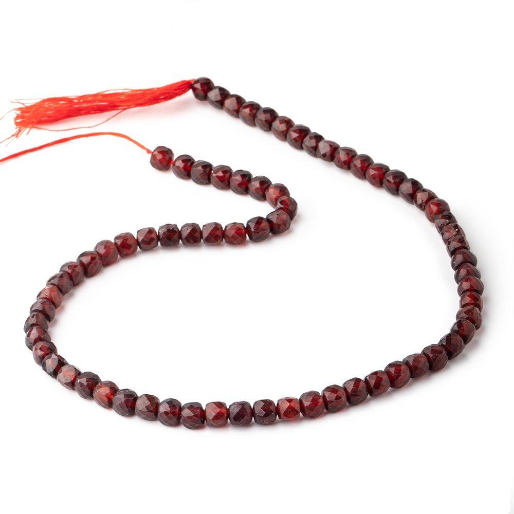 5mm Garnet Micro Faceted Cube Beads 12 inch 70 pieces (ONLINE ORDER ONLY)