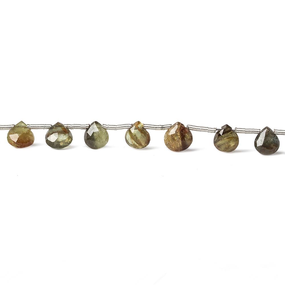 5mm Golden Yellow and Brown Sapphire Heart Briolettes 8 inch 24 pieces (ONLINE ORDER ONLY)