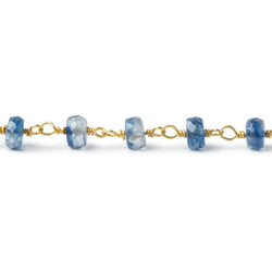 5mm Kyanite Faceted Rondelle on Vermeil Chain by the foot 40 pieces (ONLINE ORDER ONLY)