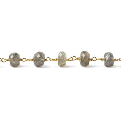 5mm Labradorite faceted rondelle Vermeil Chain by the foot 34 pieces (ONLINE ORDER ONLY)
