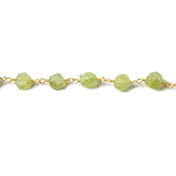 5mm Matte Peridot Coin Gold plated Chain by the foot 28 pcs (ONLINE ORDER ONLY)