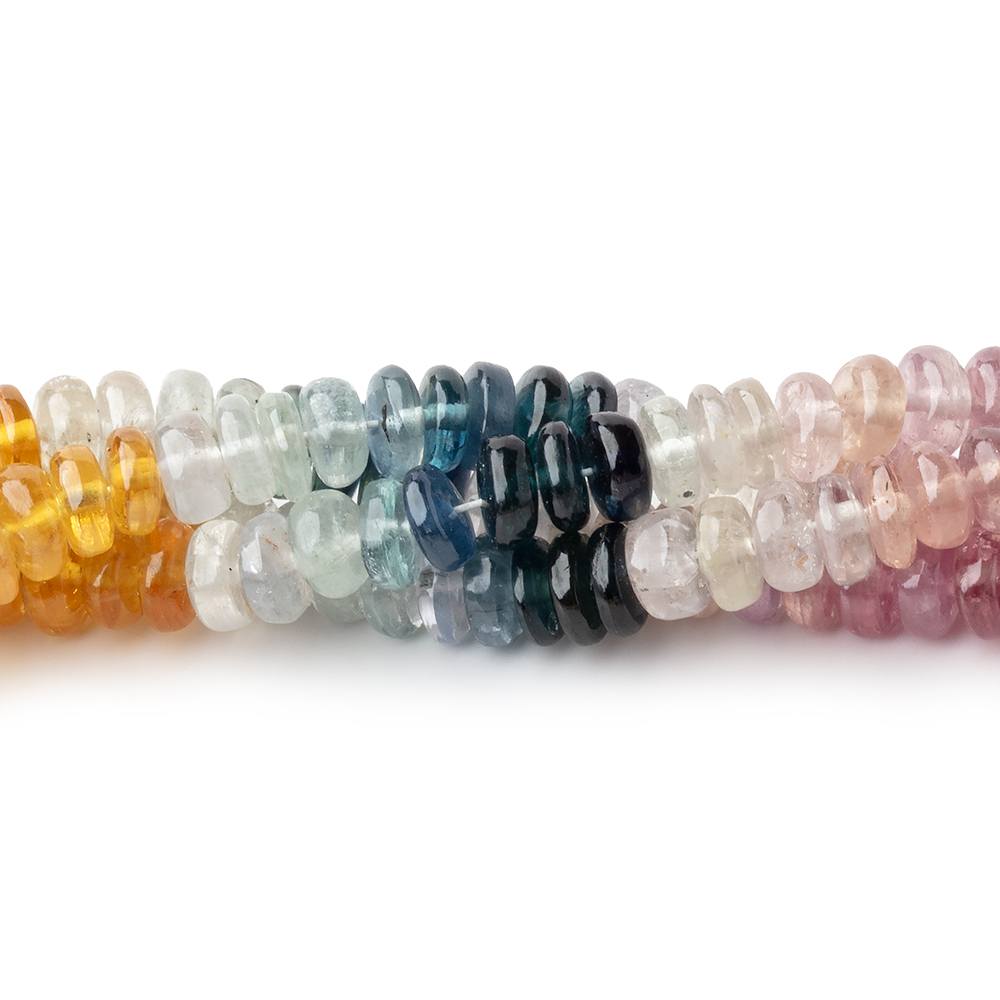 5mm Multi Color Madagascar Sapphire Plain Rondelle 16 inch 172 Beads AA (ONLINE ORDER ONLY)