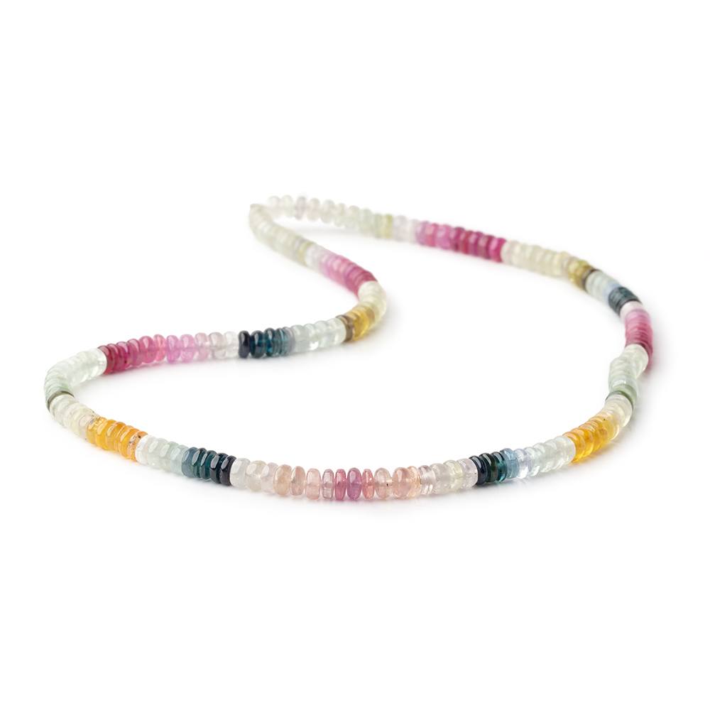 5mm Multi Color Madagascar Sapphire Plain Rondelle 16 inch 172 Beads AA (ONLINE ORDER ONLY)