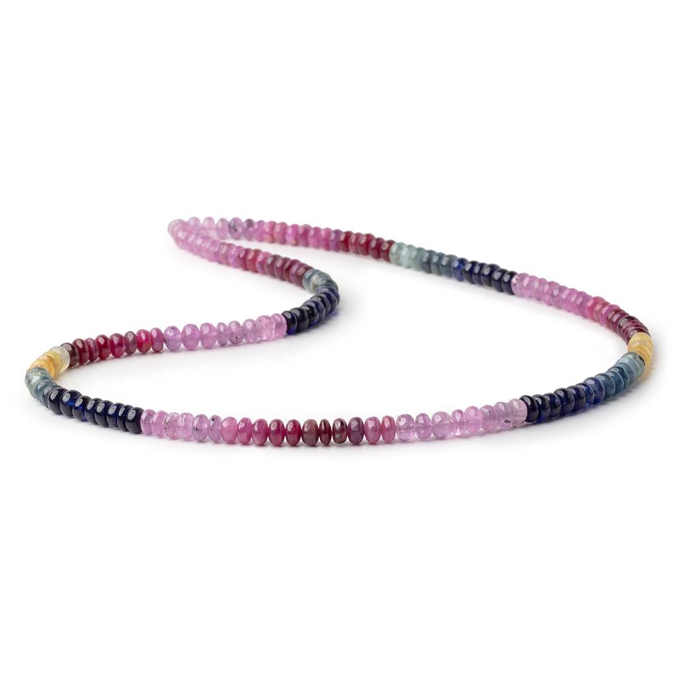 5mm Multi Color Sapphire Plain Rondelle Beads 18 inch 151 pieces AA (ONLINE ORDER ONLY)
