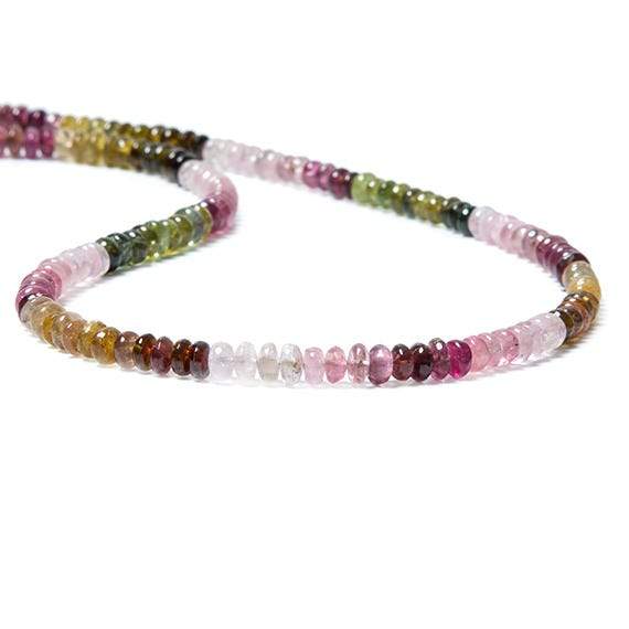 5mm Multi Color Tourmaline plain rondelle beads 18 inch 164 pieces (ONLINE ORDER ONLY)