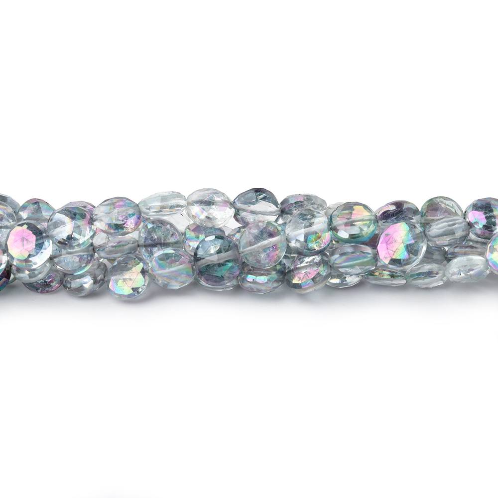 6mm Mystic Grey Topaz Faceted Coin Beads 8 inch 41 pieces (ONLINE ORDER ONLY)