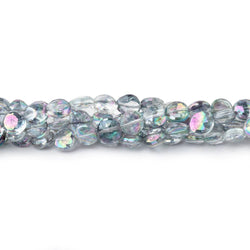 6mm Mystic Grey Topaz Faceted Coin Beads 8 inch 41 pieces (ONLINE ORDER ONLY)