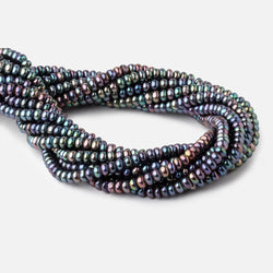 5mm Peacock Center Drill Button Freshwater Pearl beads 15.5 inch 121 pieces A (ONLINE ORDER ONLY)