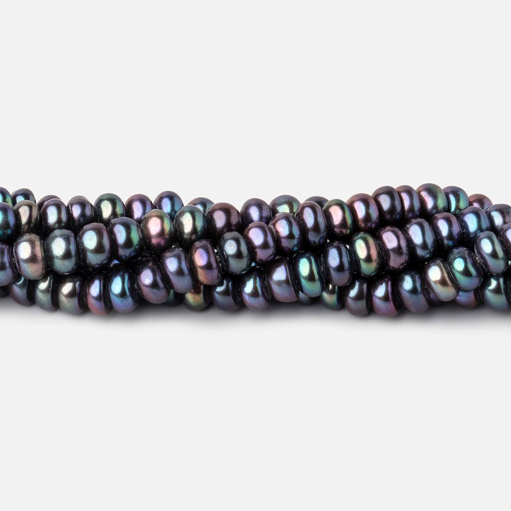 5mm Peacock Center Drill Button Freshwater Pearl beads 15.5 inch 121 pieces A (ONLINE ORDER ONLY)