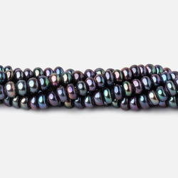 5mm Peacock Center Drill Button Freshwater Pearl beads 15.5 inch 121 pieces A (ONLINE ORDER ONLY)