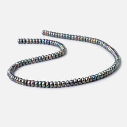 5mm Peacock Center Drill Button Freshwater Pearl beads 15.5 inch 121 pieces A (ONLINE ORDER ONLY)