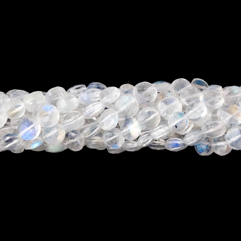 5mm Rainbow Moonstone Faceted Coin Beads 16 inch 80 pieces (ONLINE ORDER ONLY)