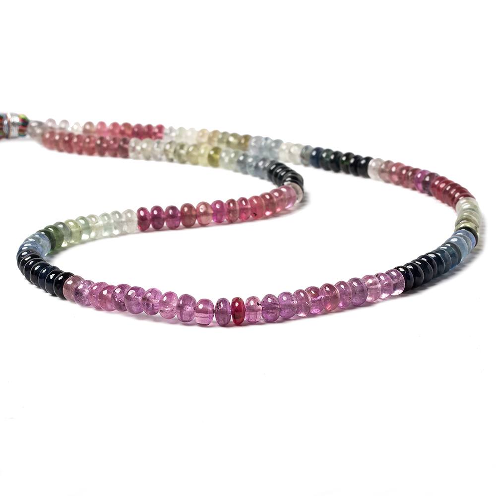 5mm Ruby & Multi Color Sapphire plain rondelles 18 inch 145 beads AA Grade (ONLINE ORDER ONLY)