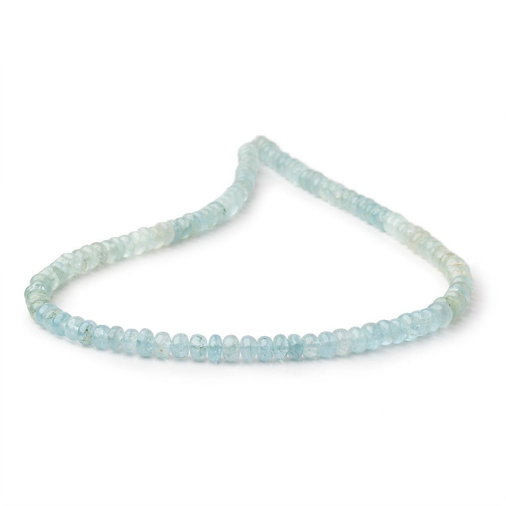 5mm Shaded Aquamarine Plain Rondelle Beads 14 inch 118 pieces (ONLINE ORDER ONLY)