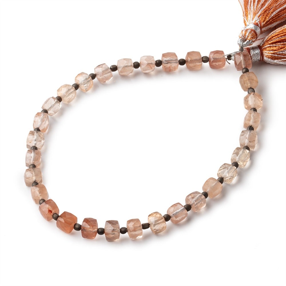 5mm Tangerine Quartz Faceted Cube Beads 8 inch 30 pieces (ONLINE ORDER ONLY)