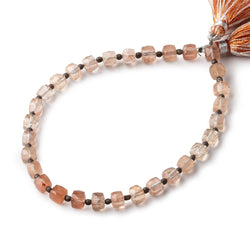 5mm Tangerine Quartz Faceted Cube Beads 8 inch 30 pieces (ONLINE ORDER ONLY)